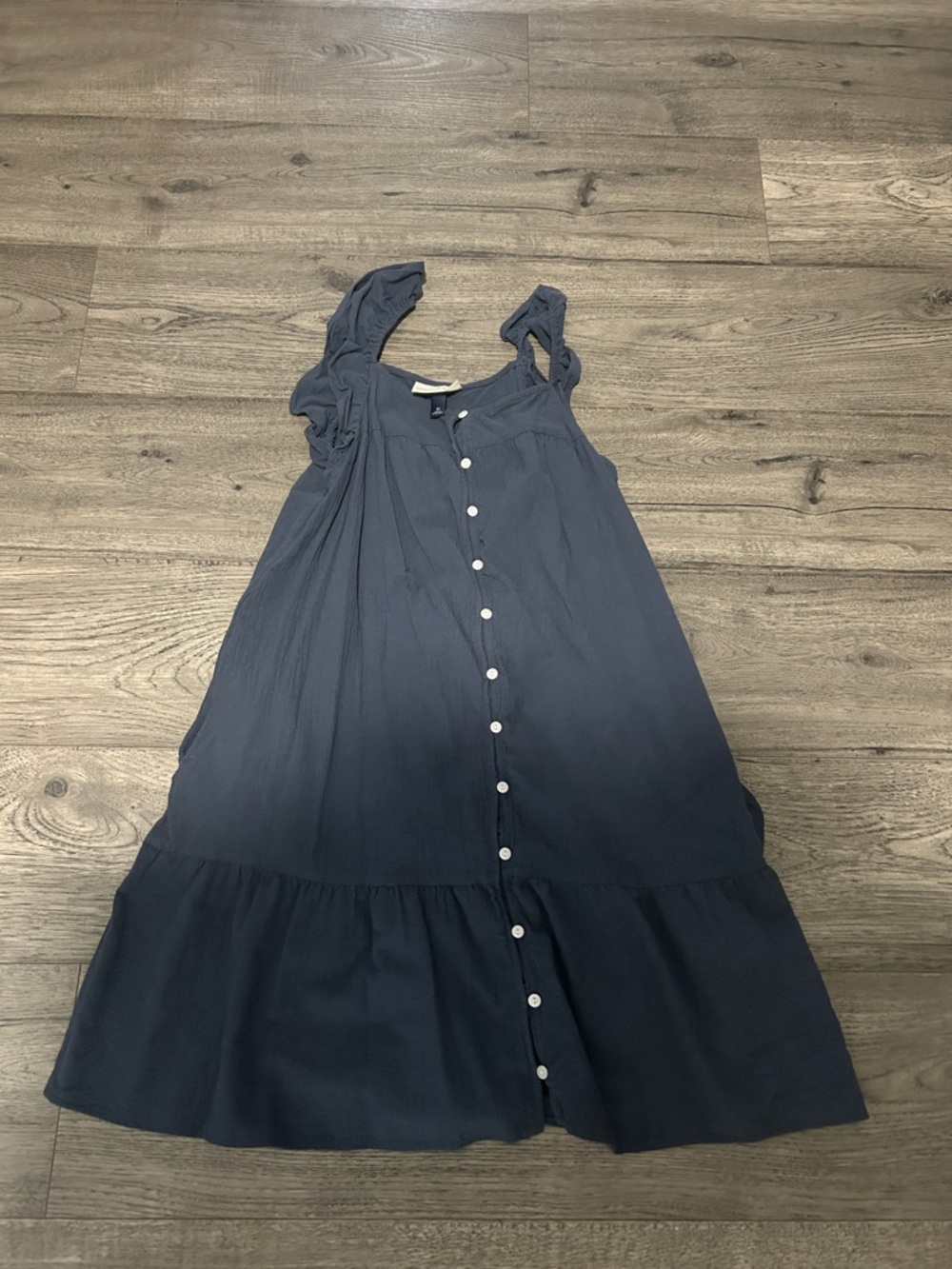 Universal Thread Navy Button-Down Ruffle Strap Dress
